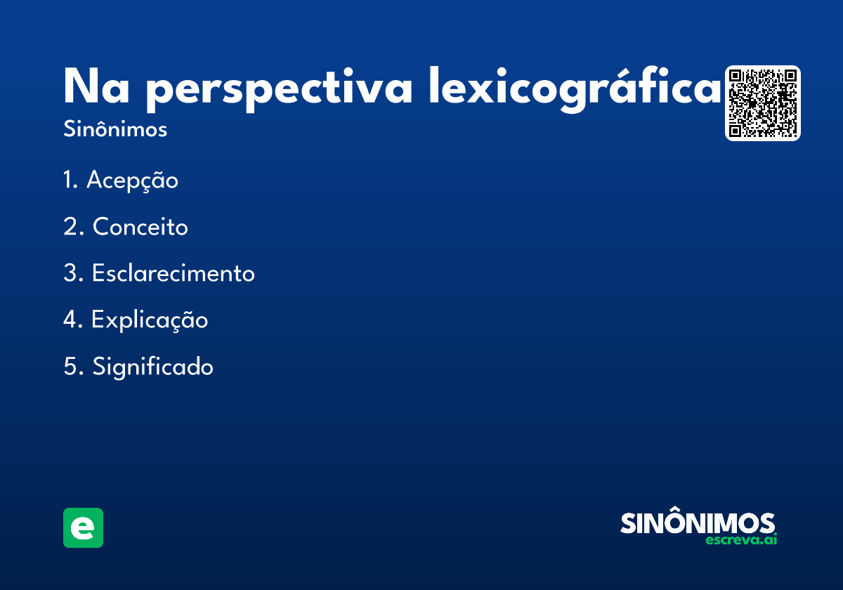 na perspectiva lexicográfica