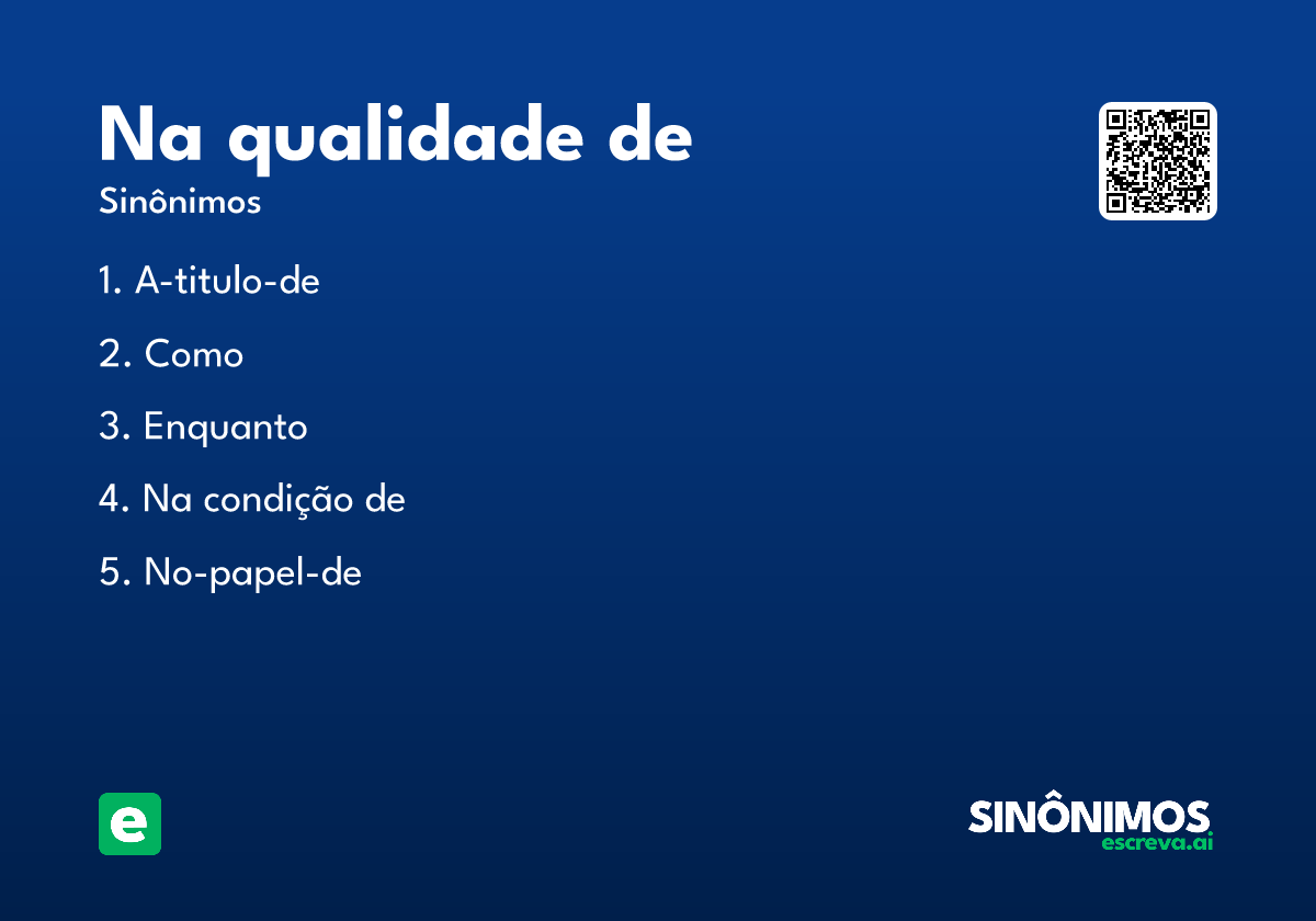 na qualidade de