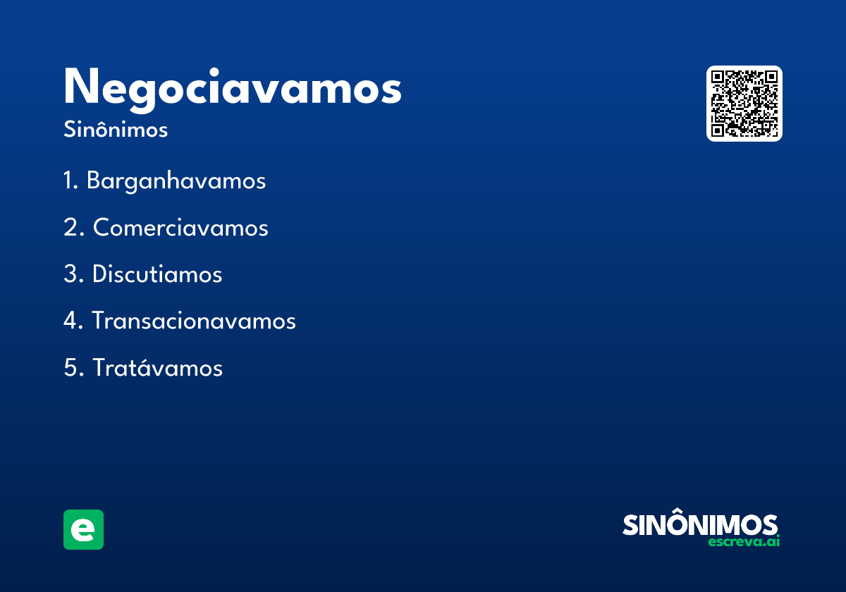 negociavamos