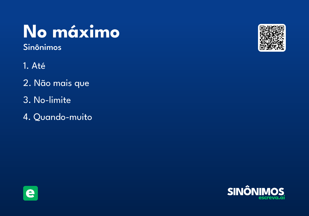 no máximo