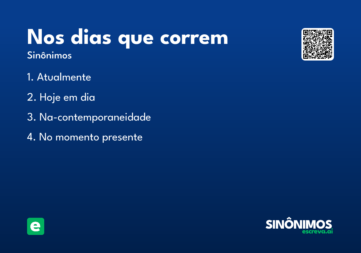 nos dias que correm