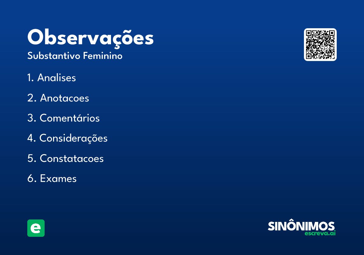 observações