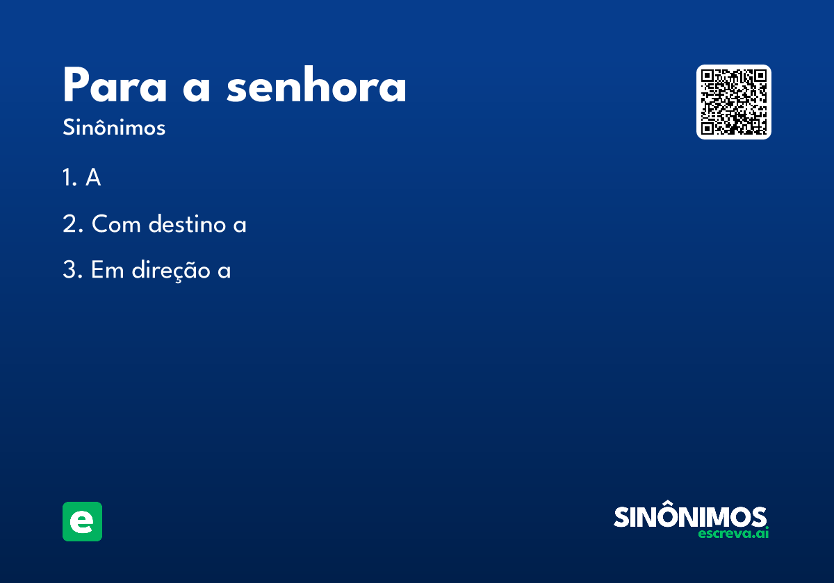 para a senhora