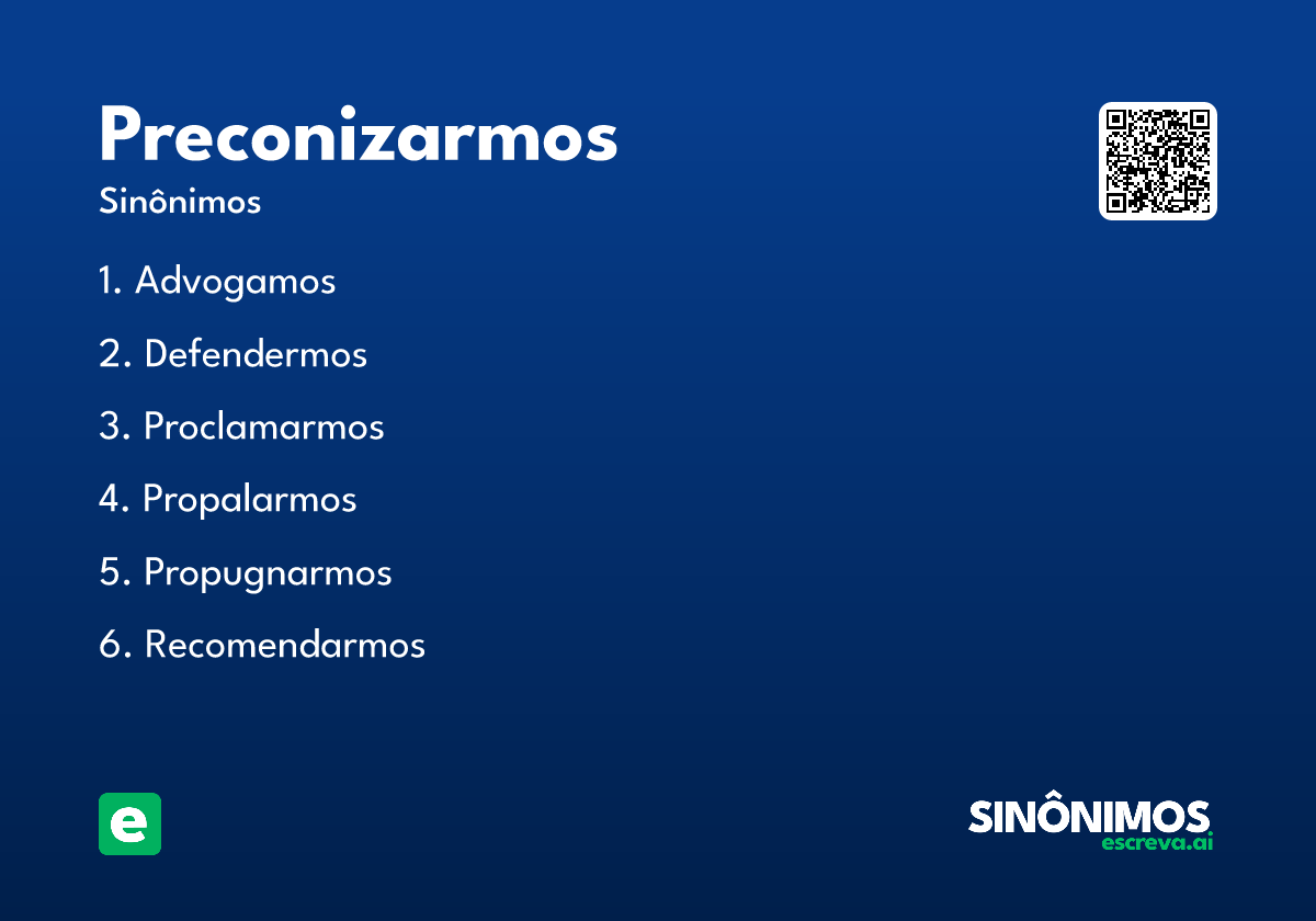 preconizarmos
