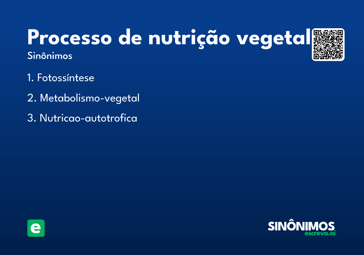 processo de nutrição vegetal