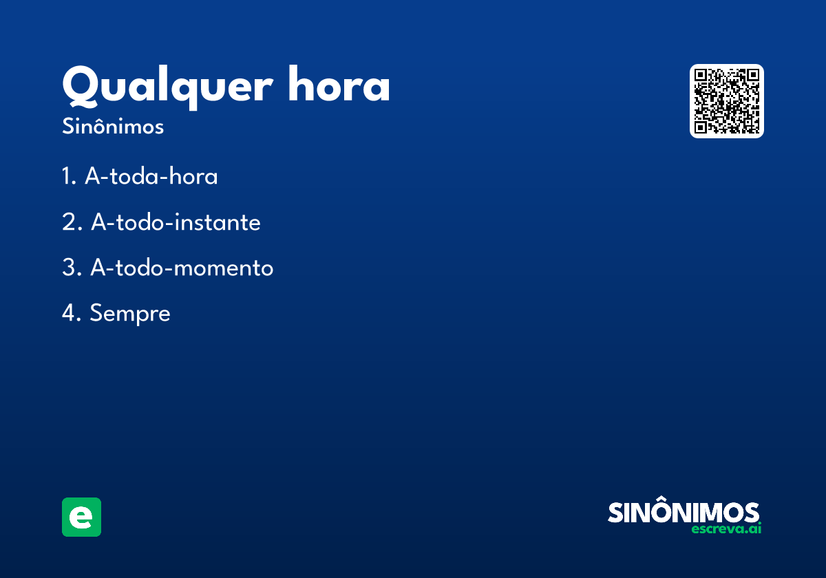 qualquer hora
