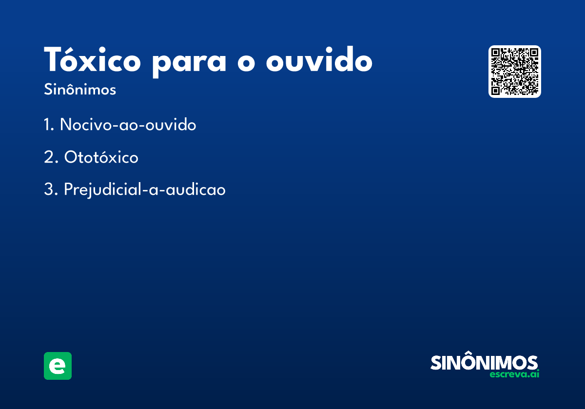 tóxico para o ouvido