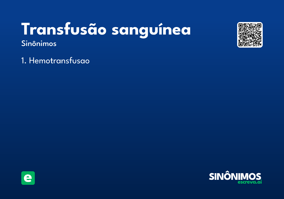 transfusão sanguínea
