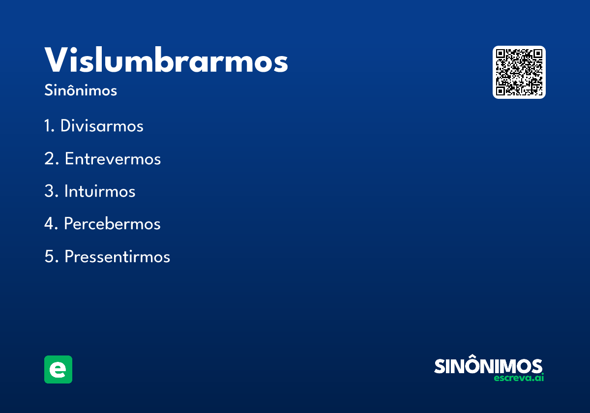 vislumbrarmos