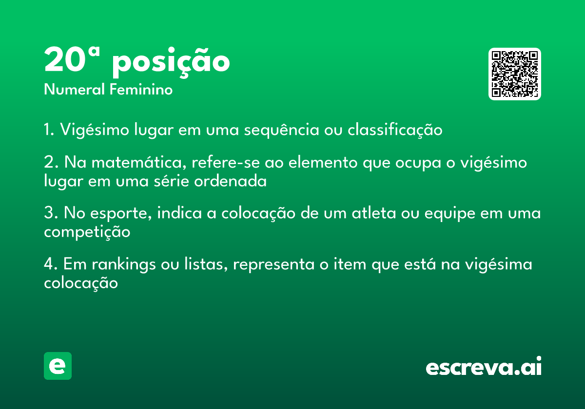 20ª posição