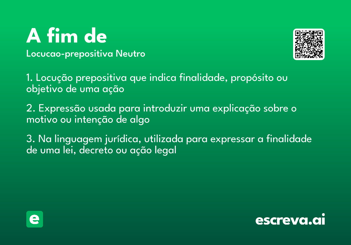a fim de