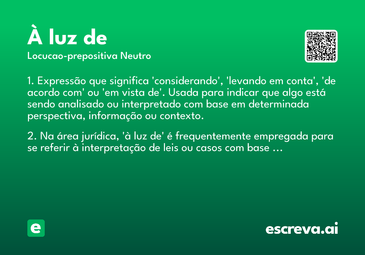 à luz de