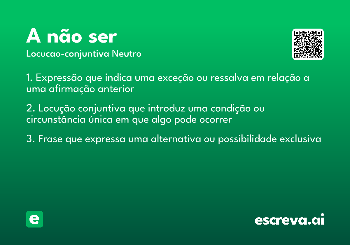 a não ser
