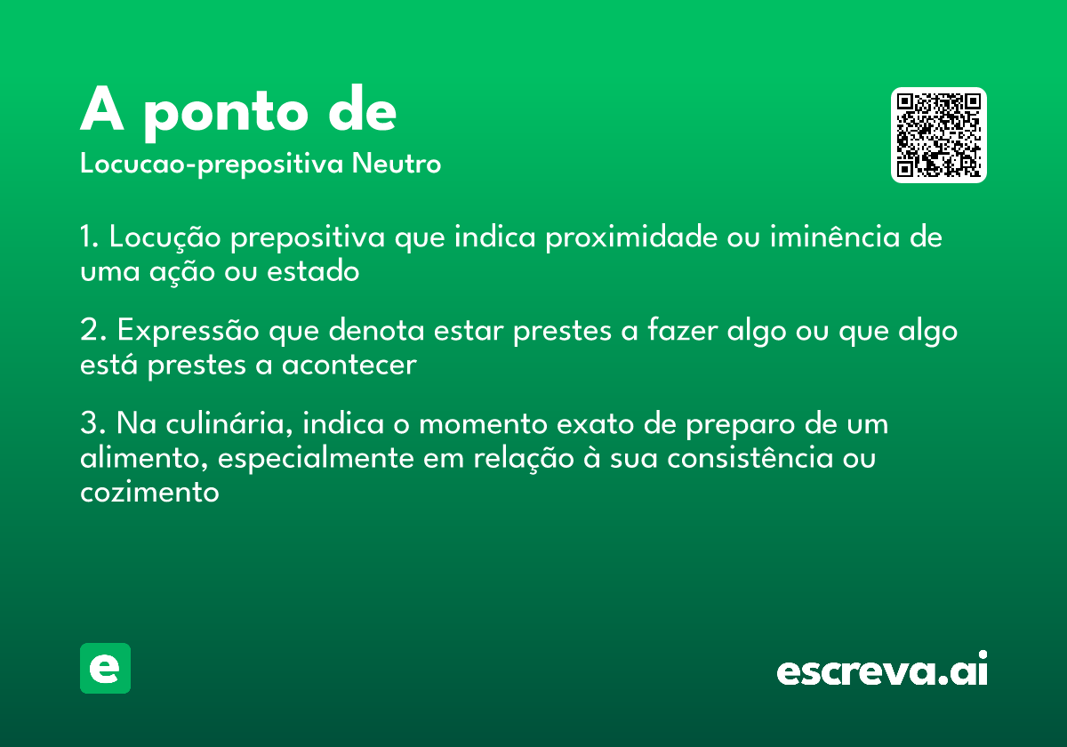 a ponto de