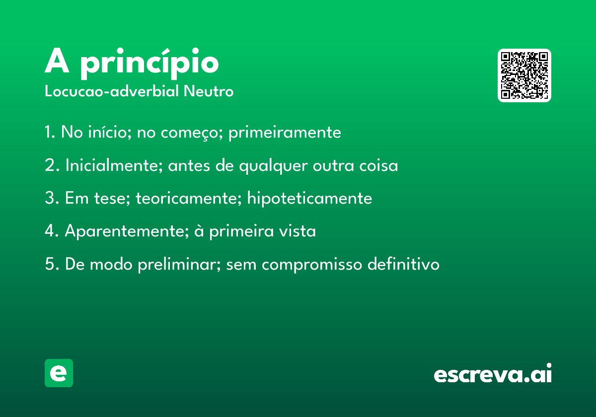 a princípio