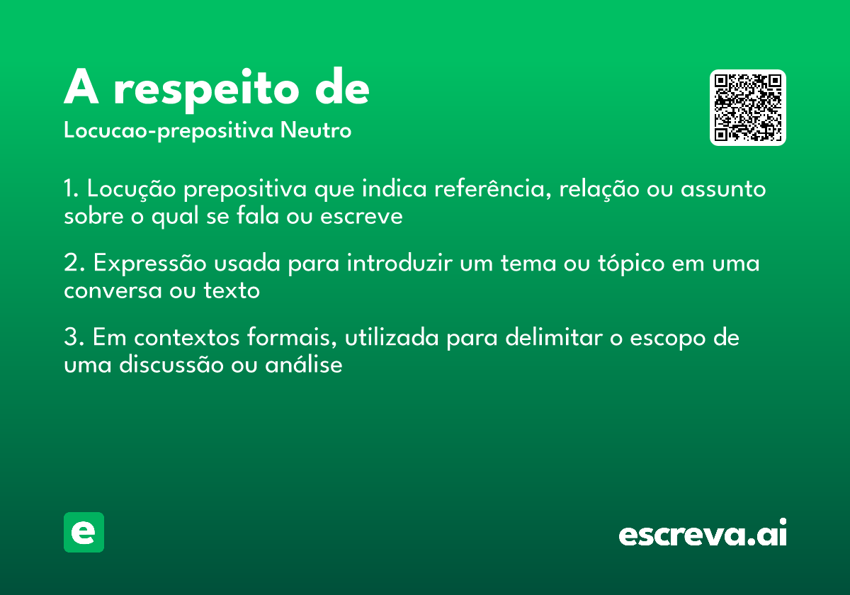 a respeito de