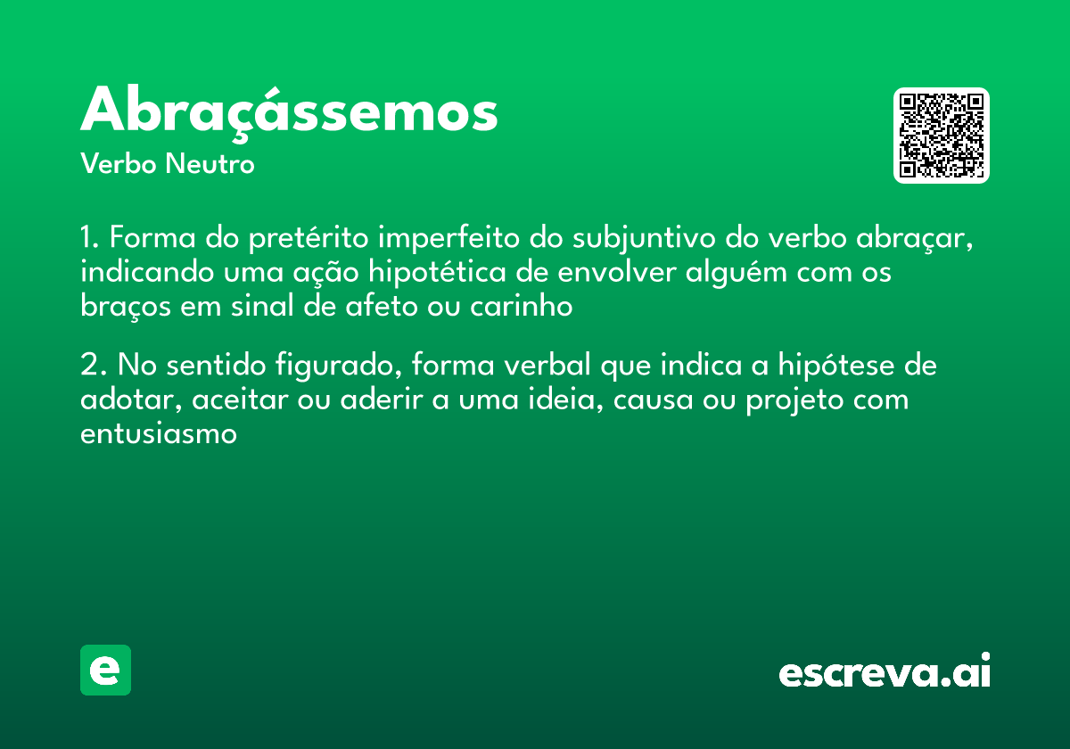 abraçássemos