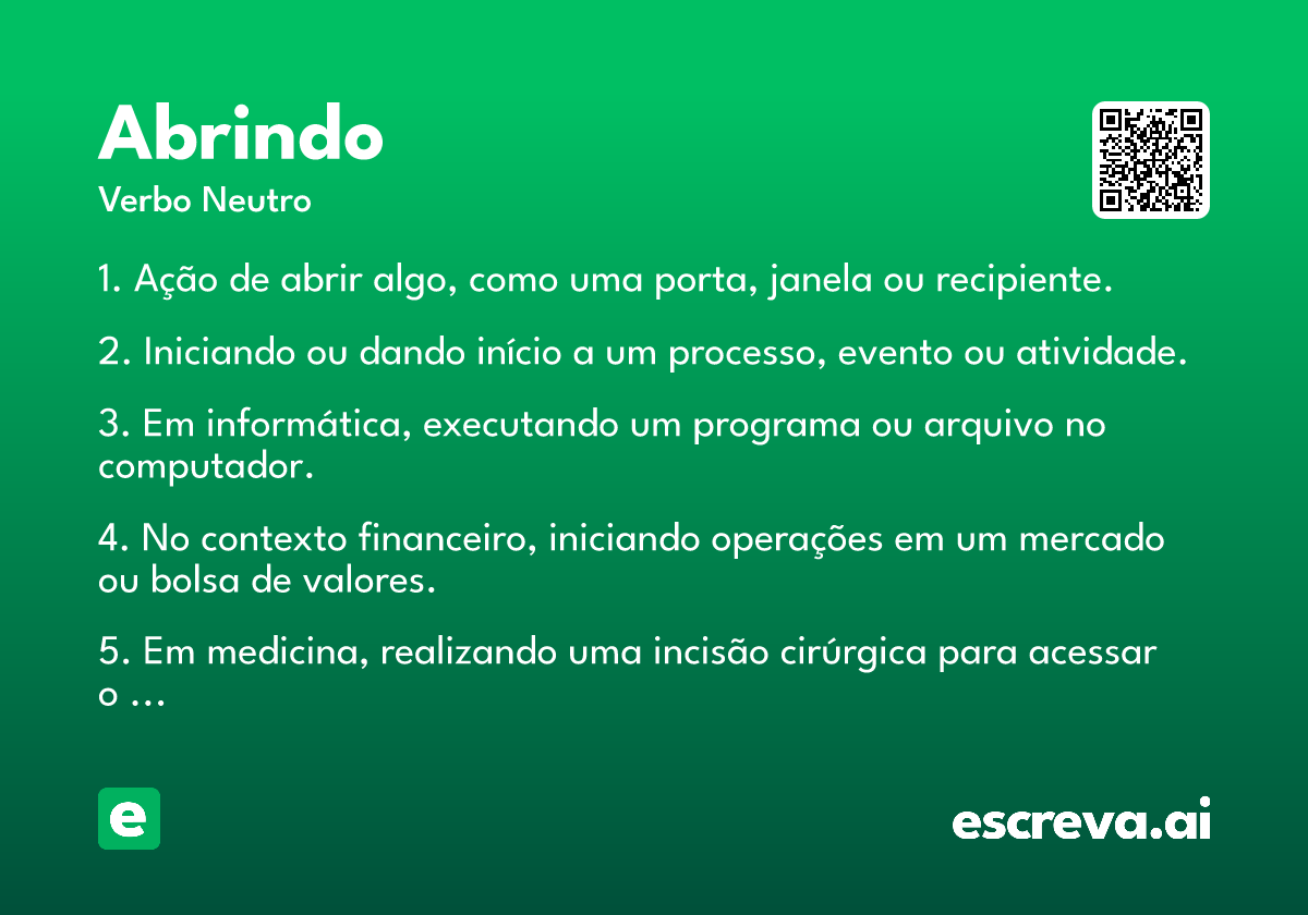 abrindo