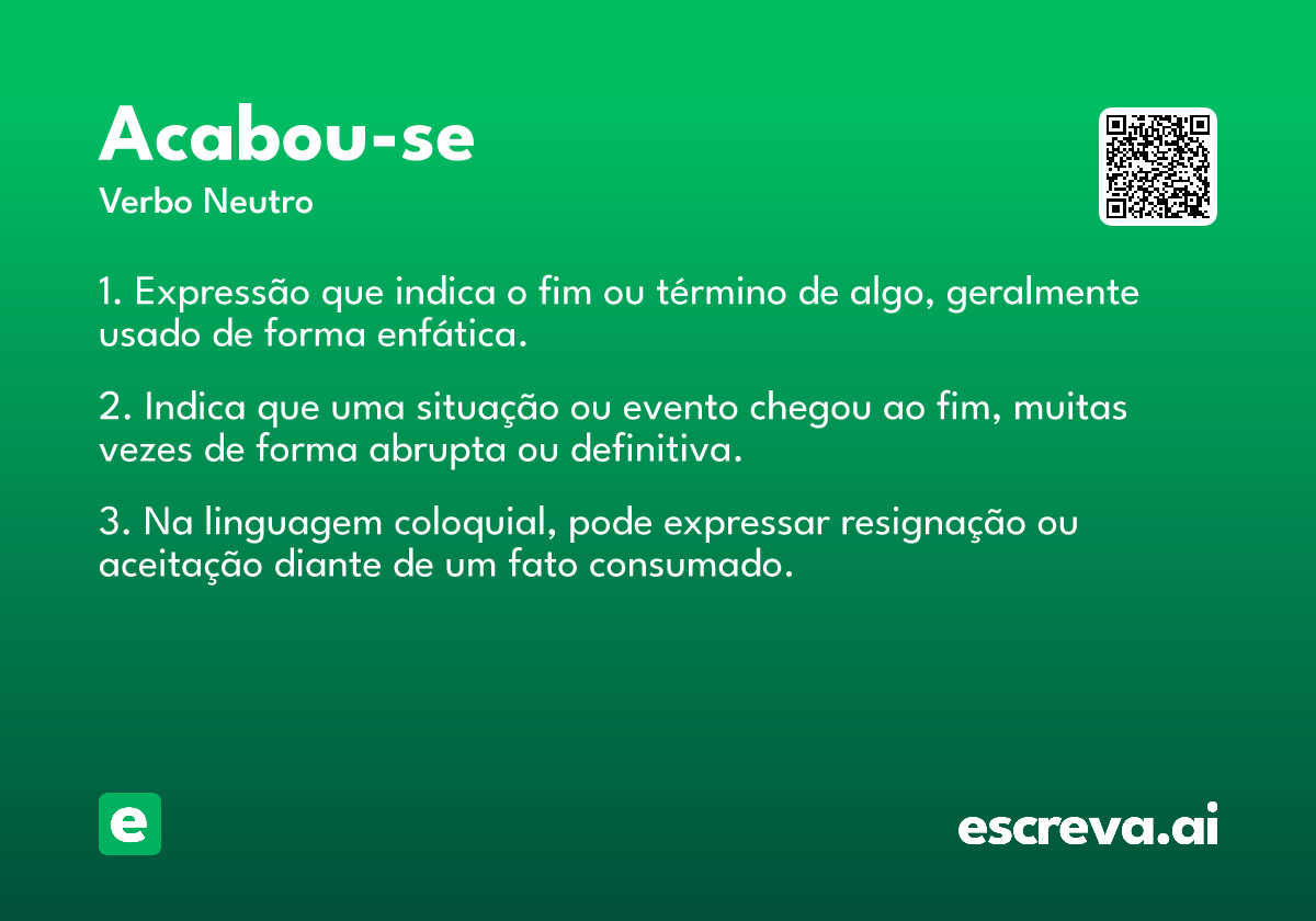 acabou-se