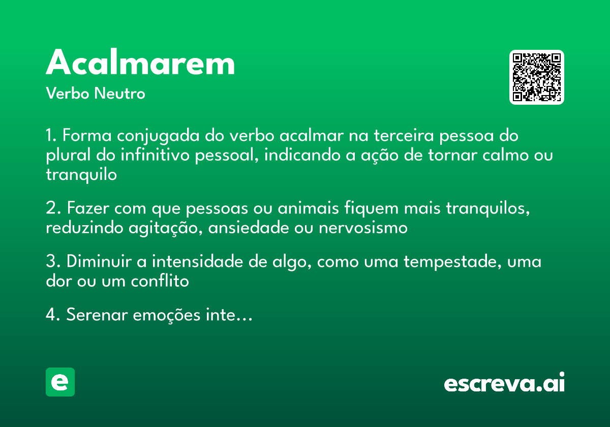 acalmarem