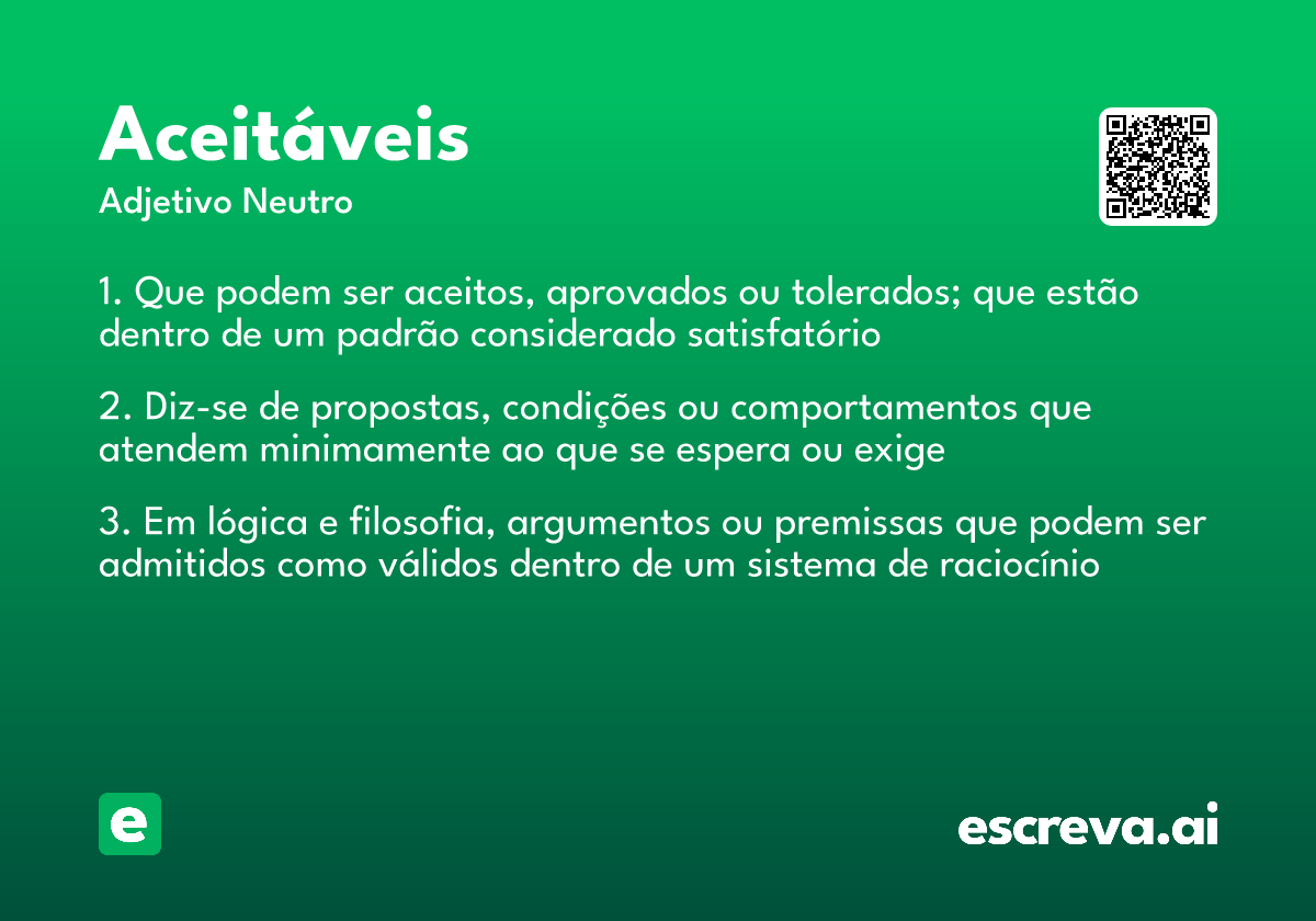 aceitáveis
