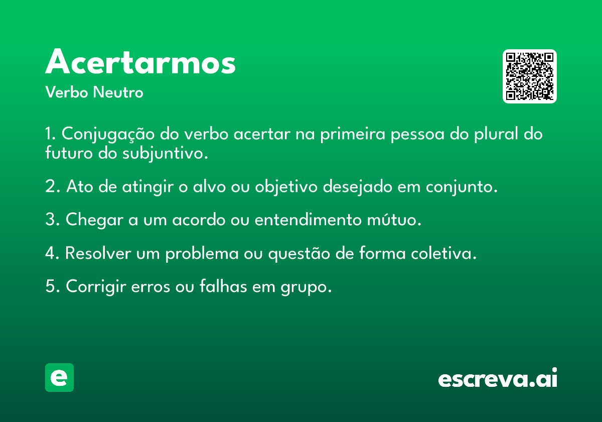 acertarmos