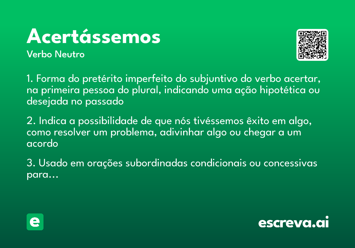 acertássemos