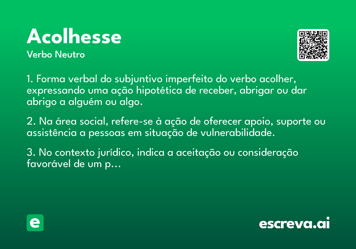 acolhesse