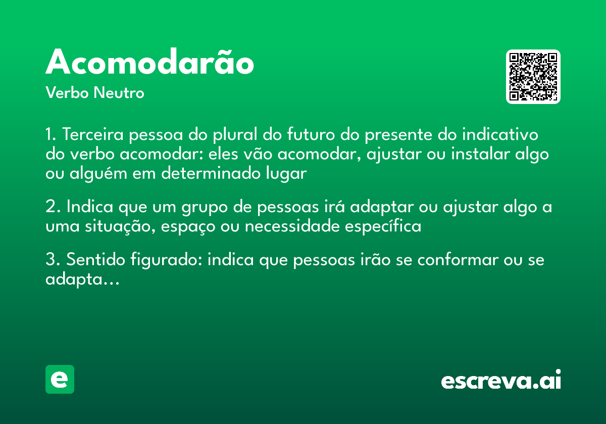 acomodarão