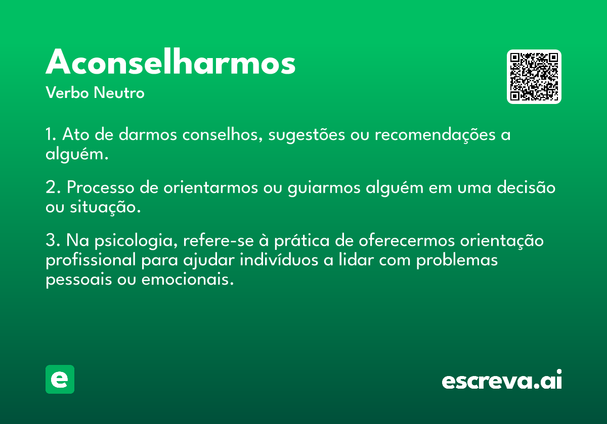 aconselharmos