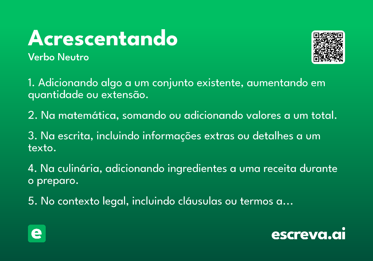 acrescentando