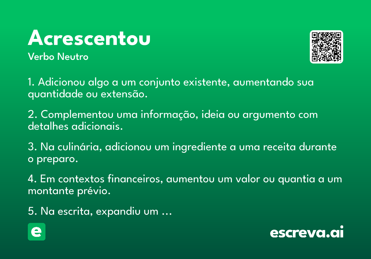 acrescentou