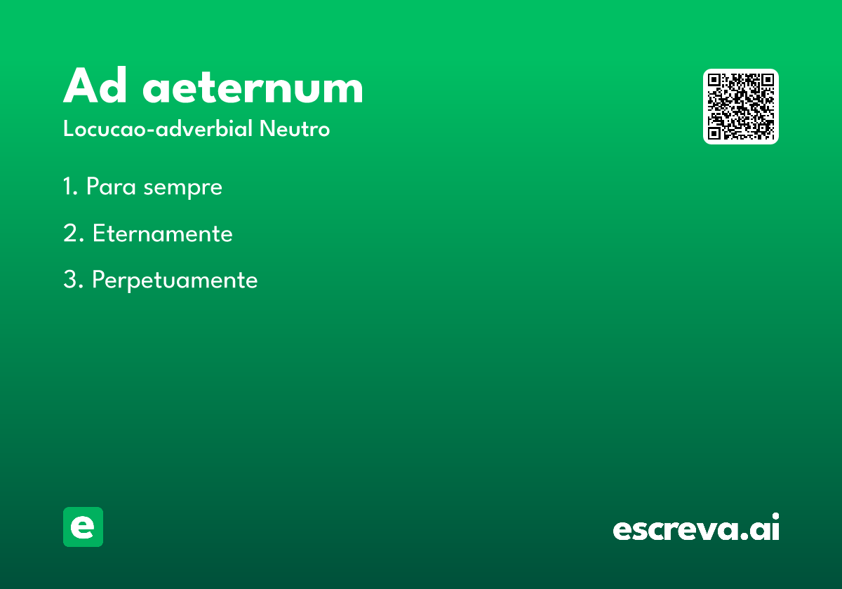 ad aeternum