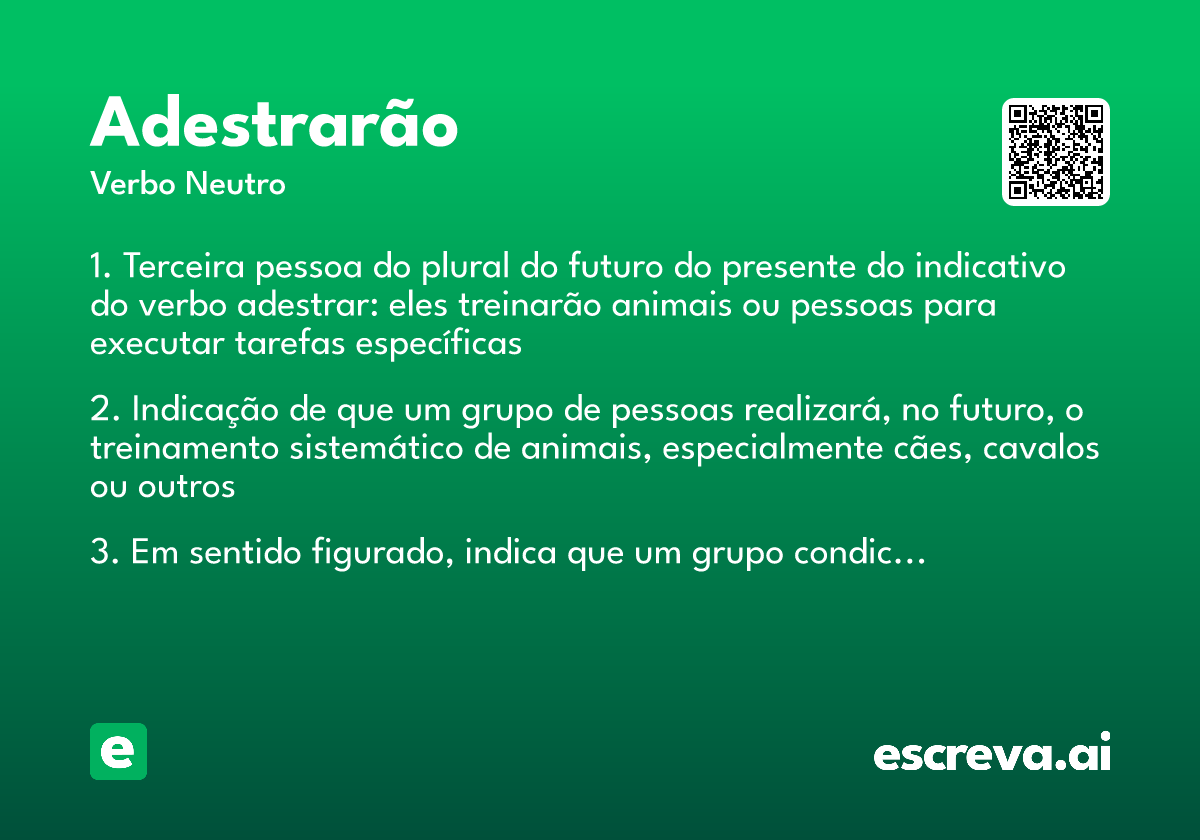 adestrarão