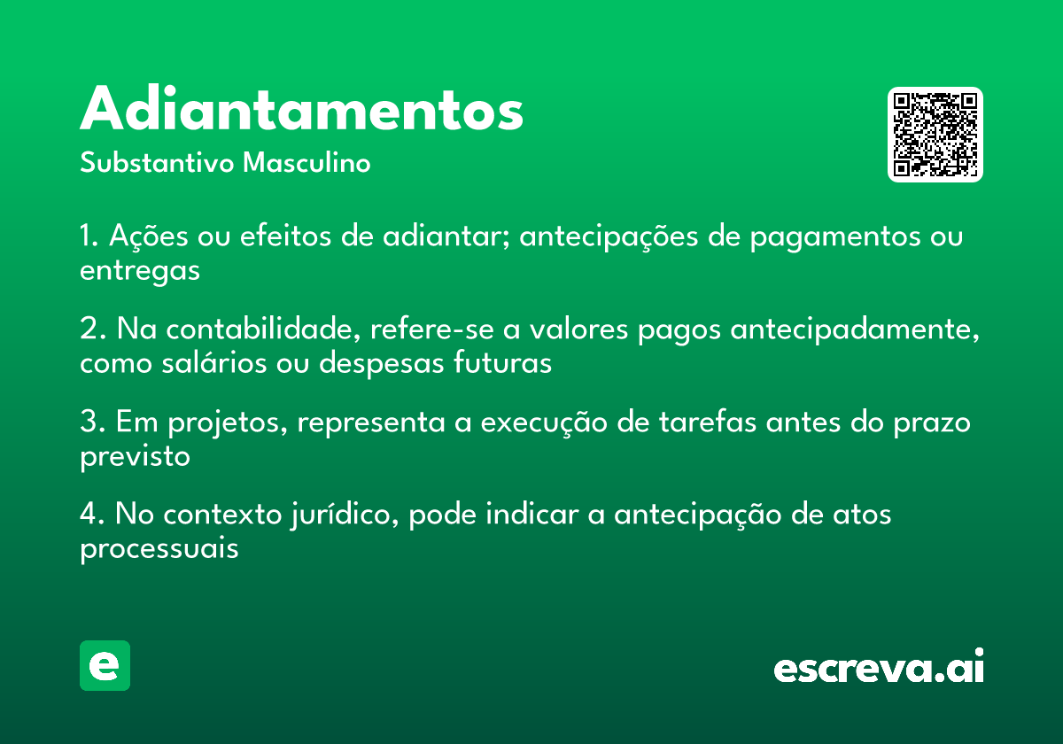 adiantamentos