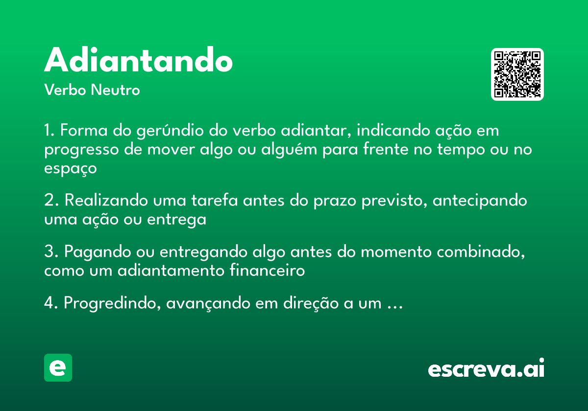 adiantando