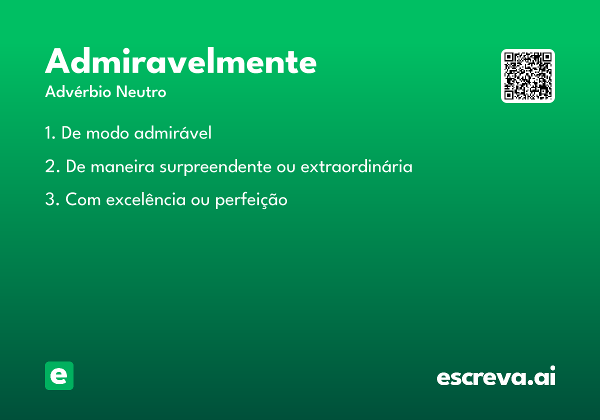 admiravelmente