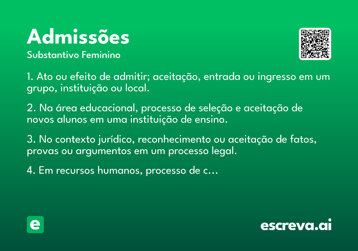 admissões