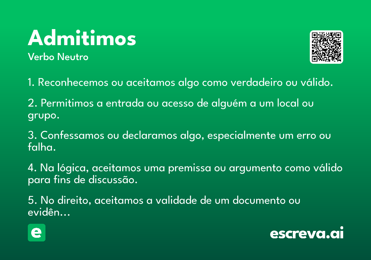 admitimos