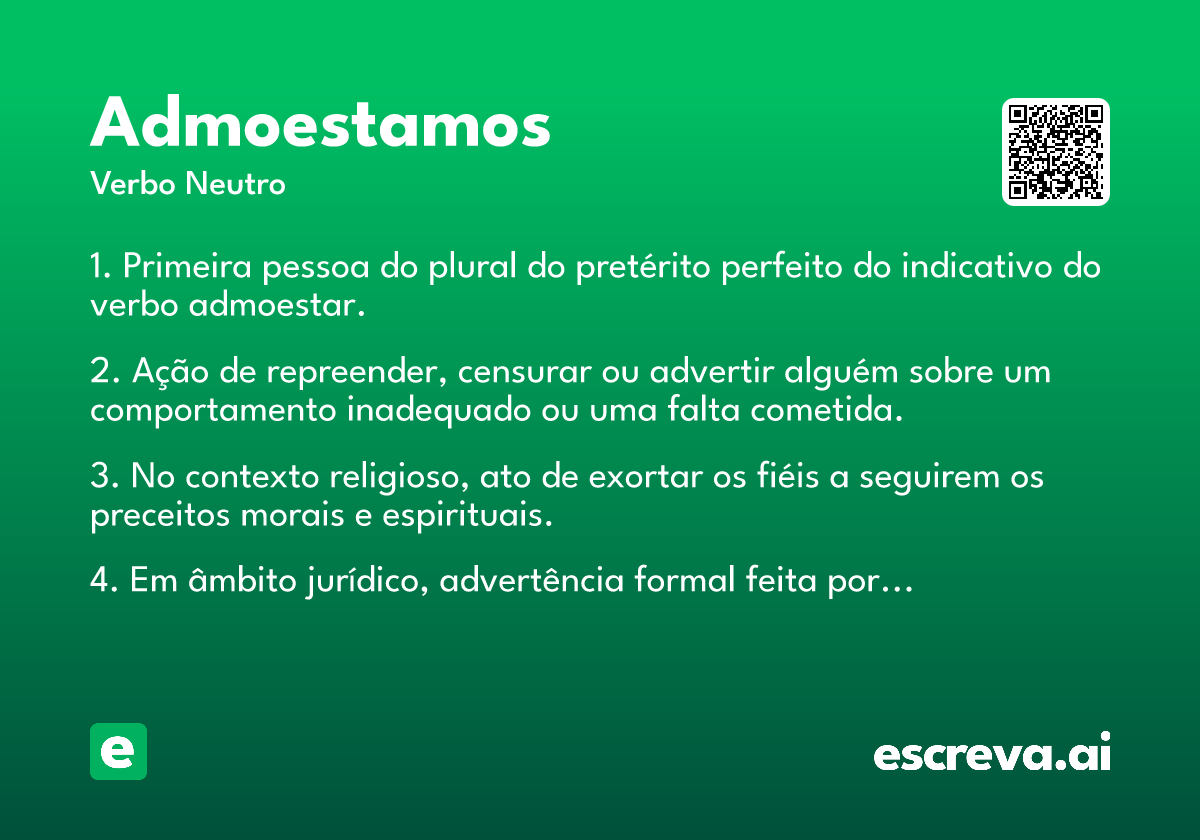 admoestamos