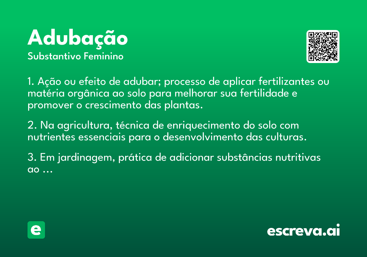 adubação