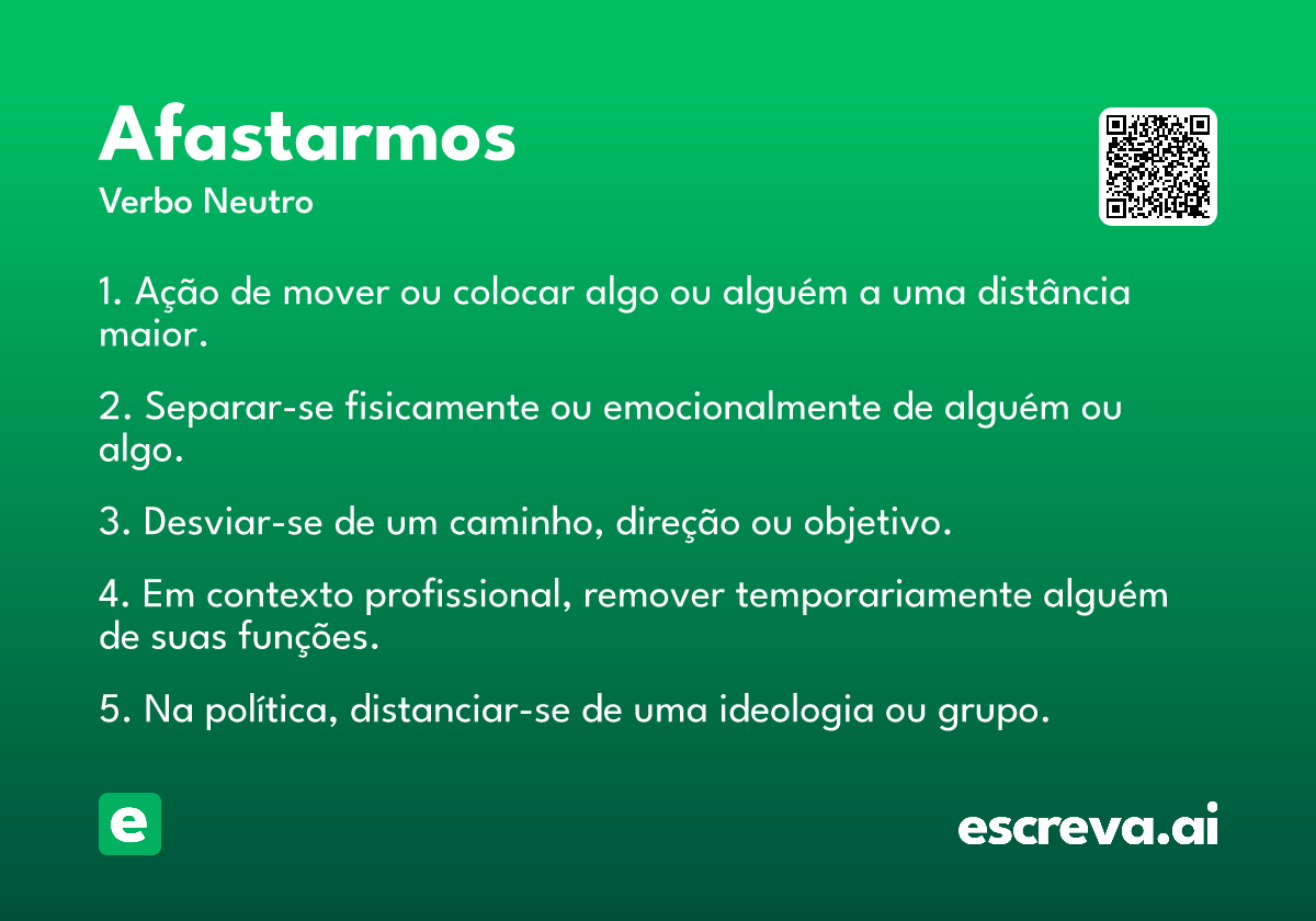 afastarmos