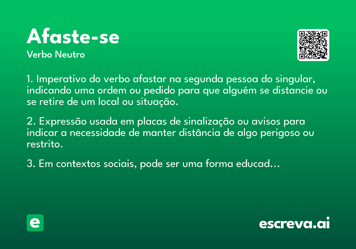 afaste-se