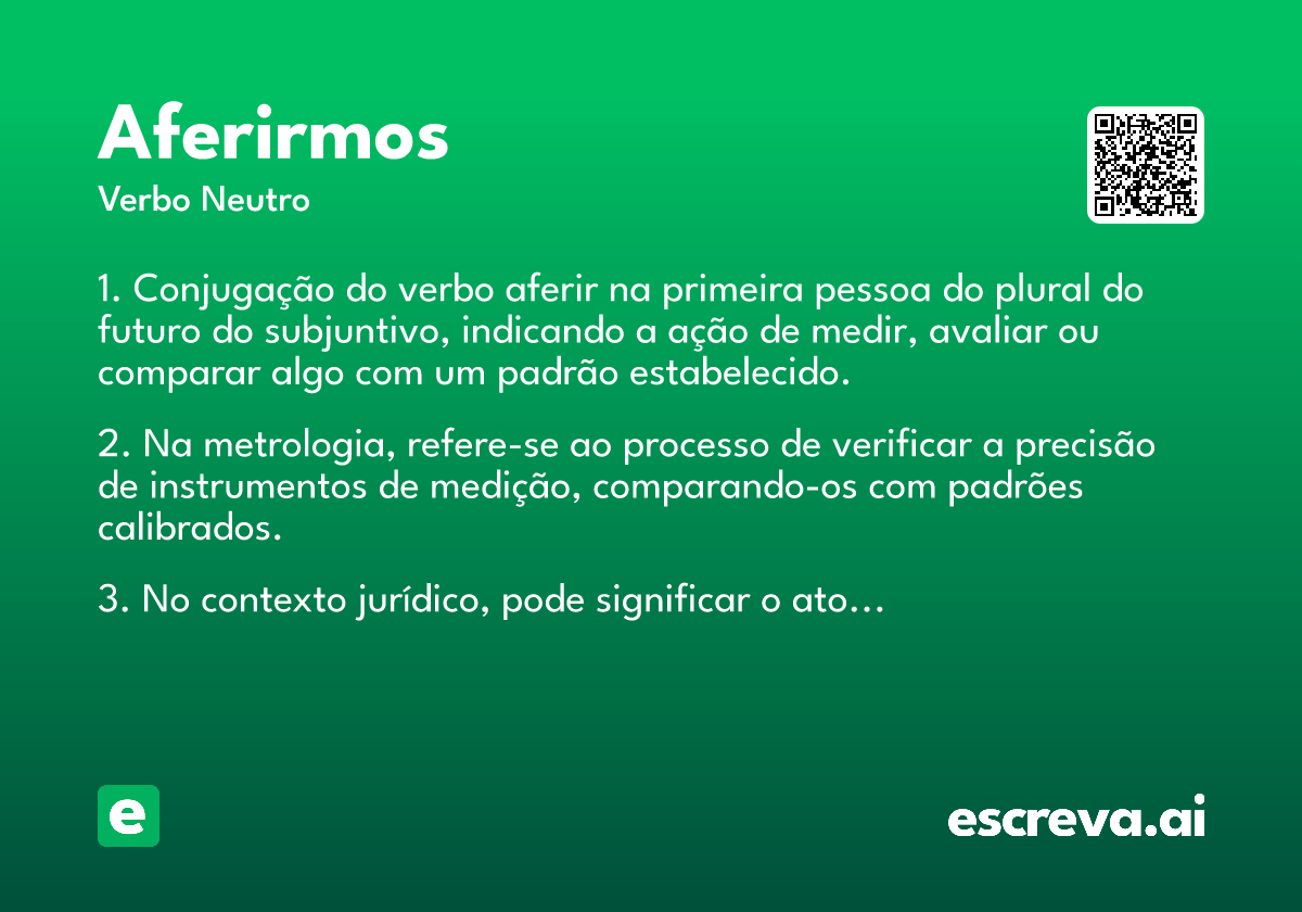 aferirmos