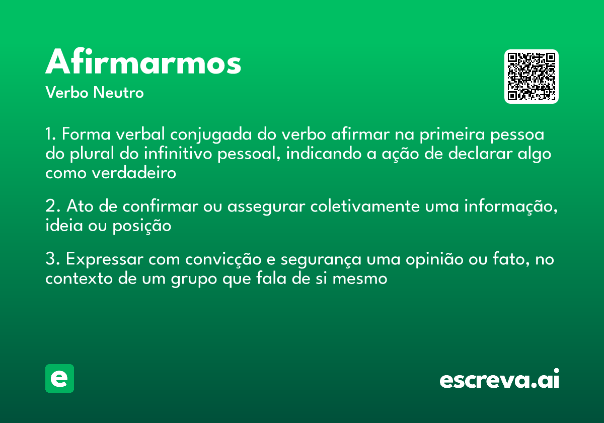 afirmarmos