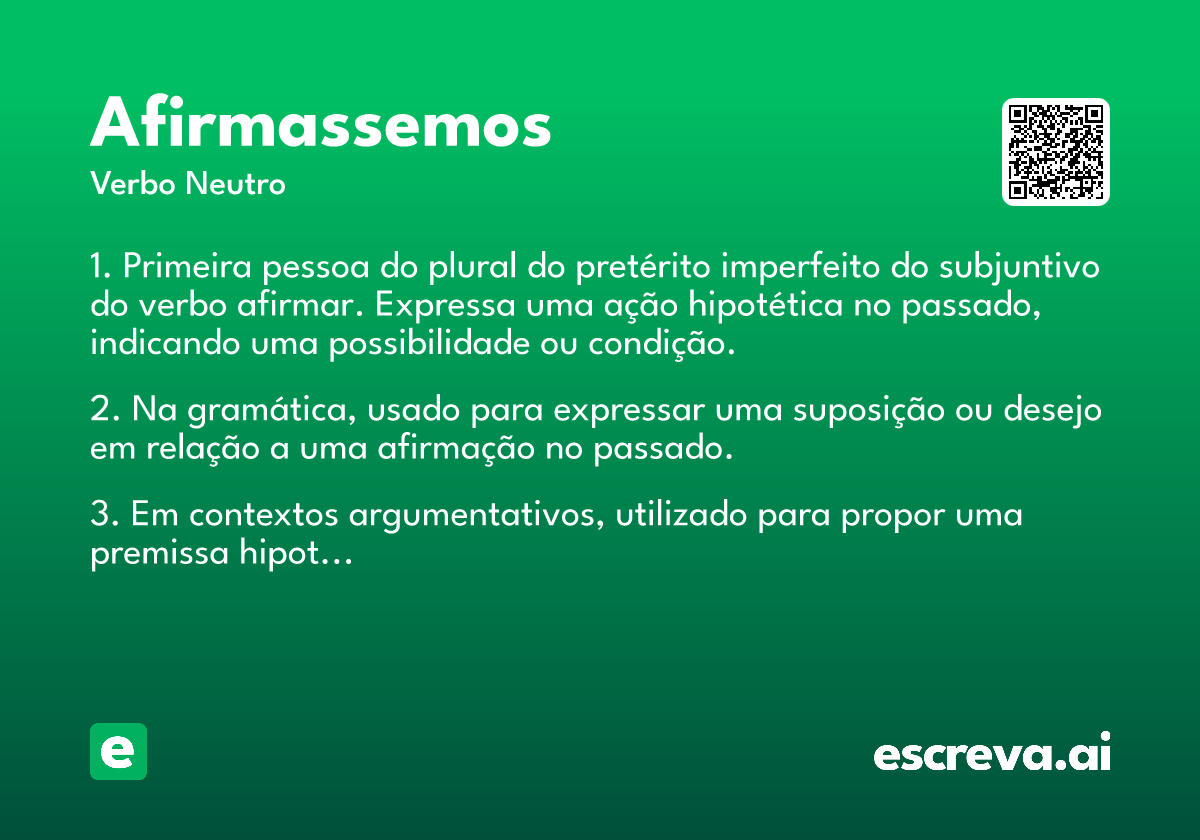 afirmassemos
