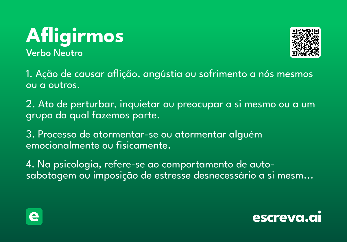 afligirmos