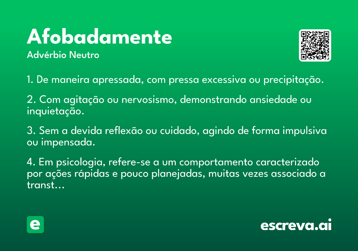 afobadamente