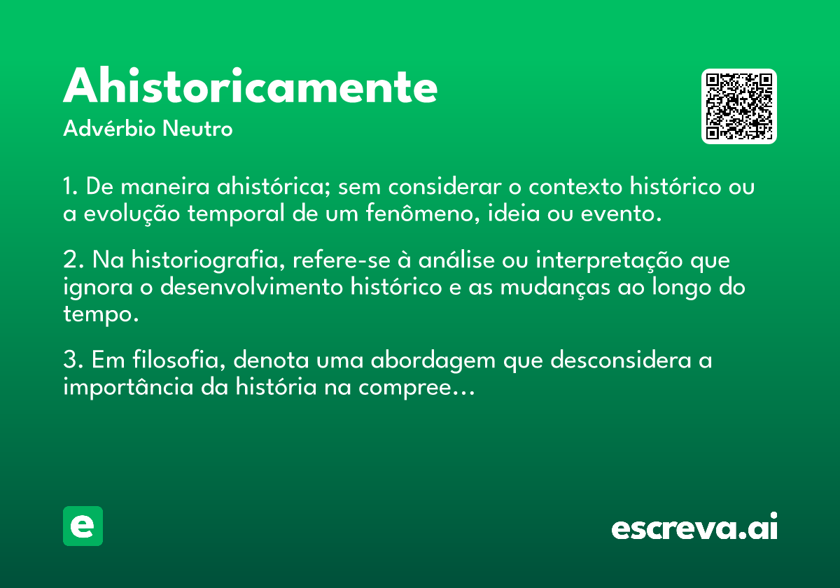 ahistoricamente