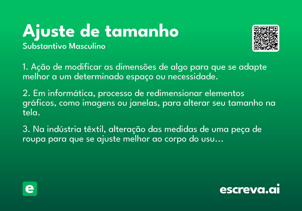 ajuste de tamanho